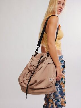 NWT Free People Ego Boost Mega Bucket in Sandy Taupe Beige